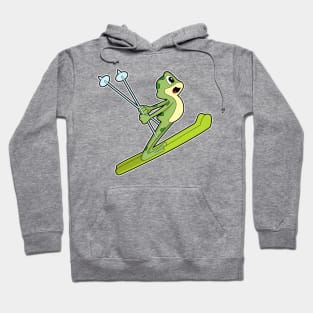 Frog as Ski jumper with Ski Hoodie